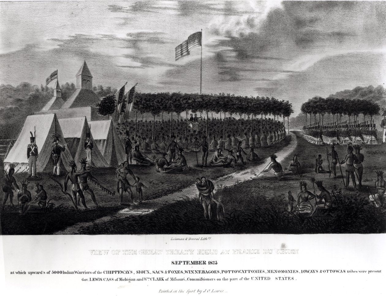 Veduta del Grande Trattato tenuto a Prairie du Chien, Wisconsin, settembre 1825, da 