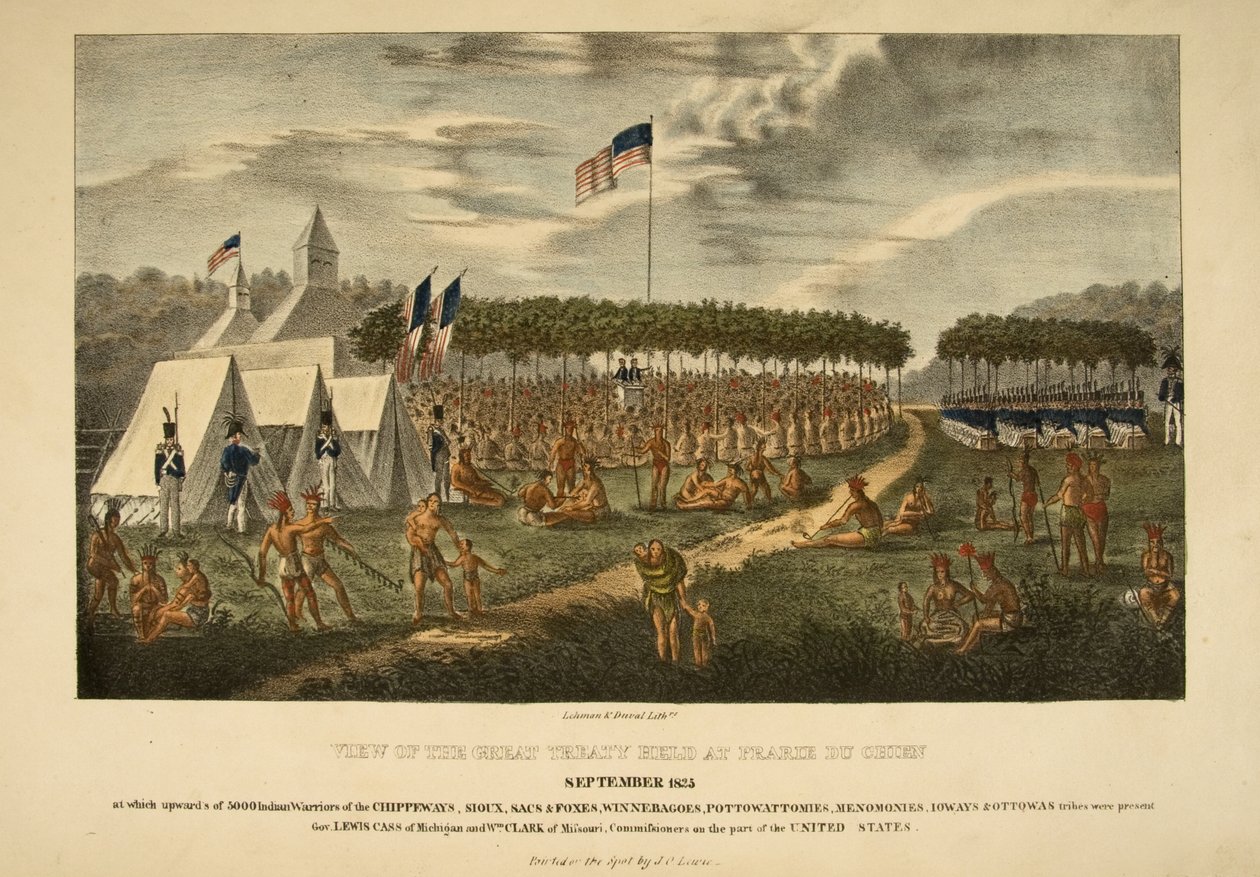 Veduta del Grande Trattato Tenuto a Prarie du Chien, Settembre 1825 da James Otto Lewis