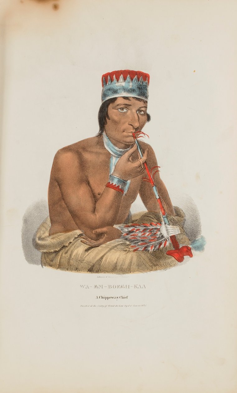 WA-EM-BOESH-KAA; Un capo Chippeway, da Il portafoglio aborigeno da James Otto Lewis