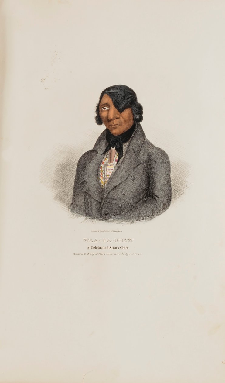WAA-BA-SHAW; un famoso capo Sioux, da Il portafoglio aborigeno da James Otto Lewis