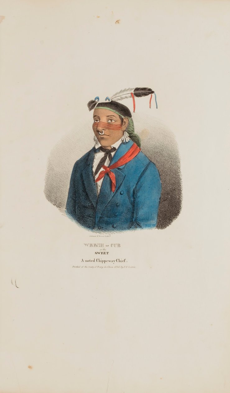 WEESH-CUB o il Dolce; un noto capo Chippeway, da Il Portafoglio Aborigeno da James Otto Lewis