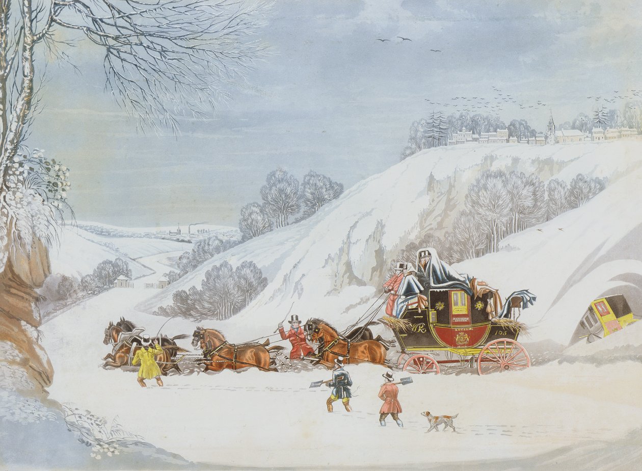 Una posta nella neve profonda, inciso da George Hunt da James Pollard