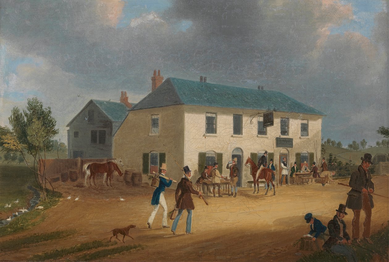 Fuori dalla locanda Pike and Anchor a Ponders End, Middlesex da James Pollard