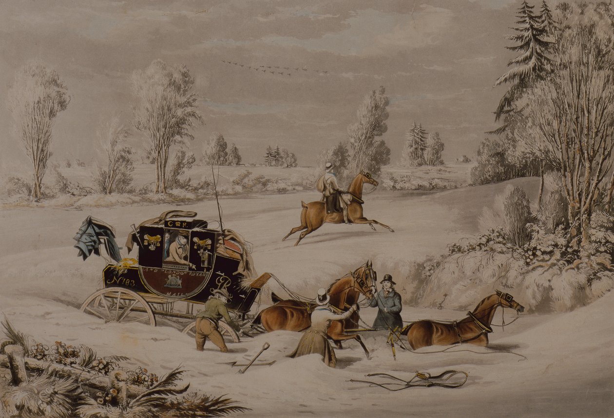 La diligenza in una nevicata da James Pollard