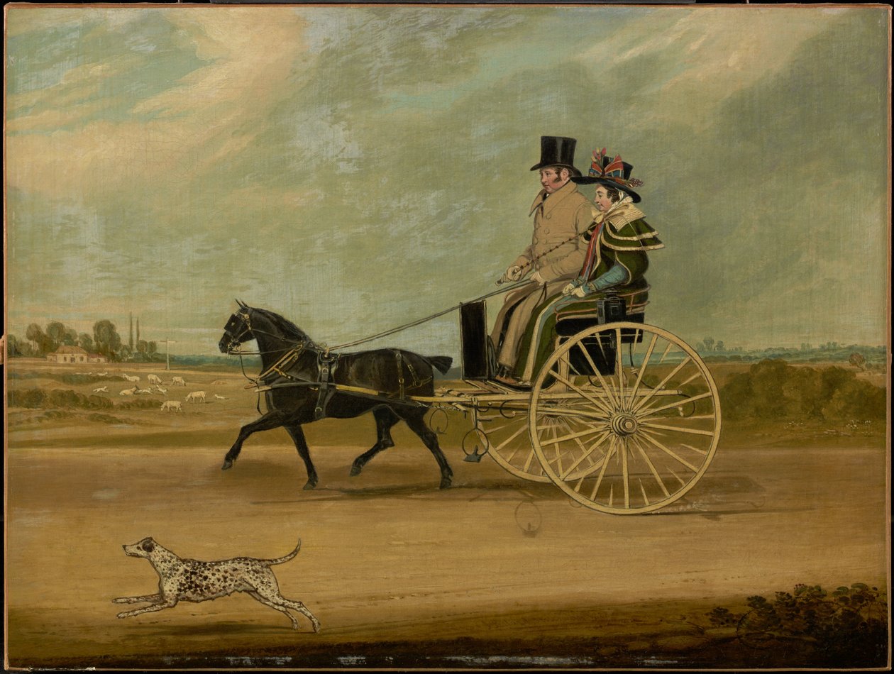 Tom Thumb con Peter Brown e sua moglie in un calesse da James Pollard