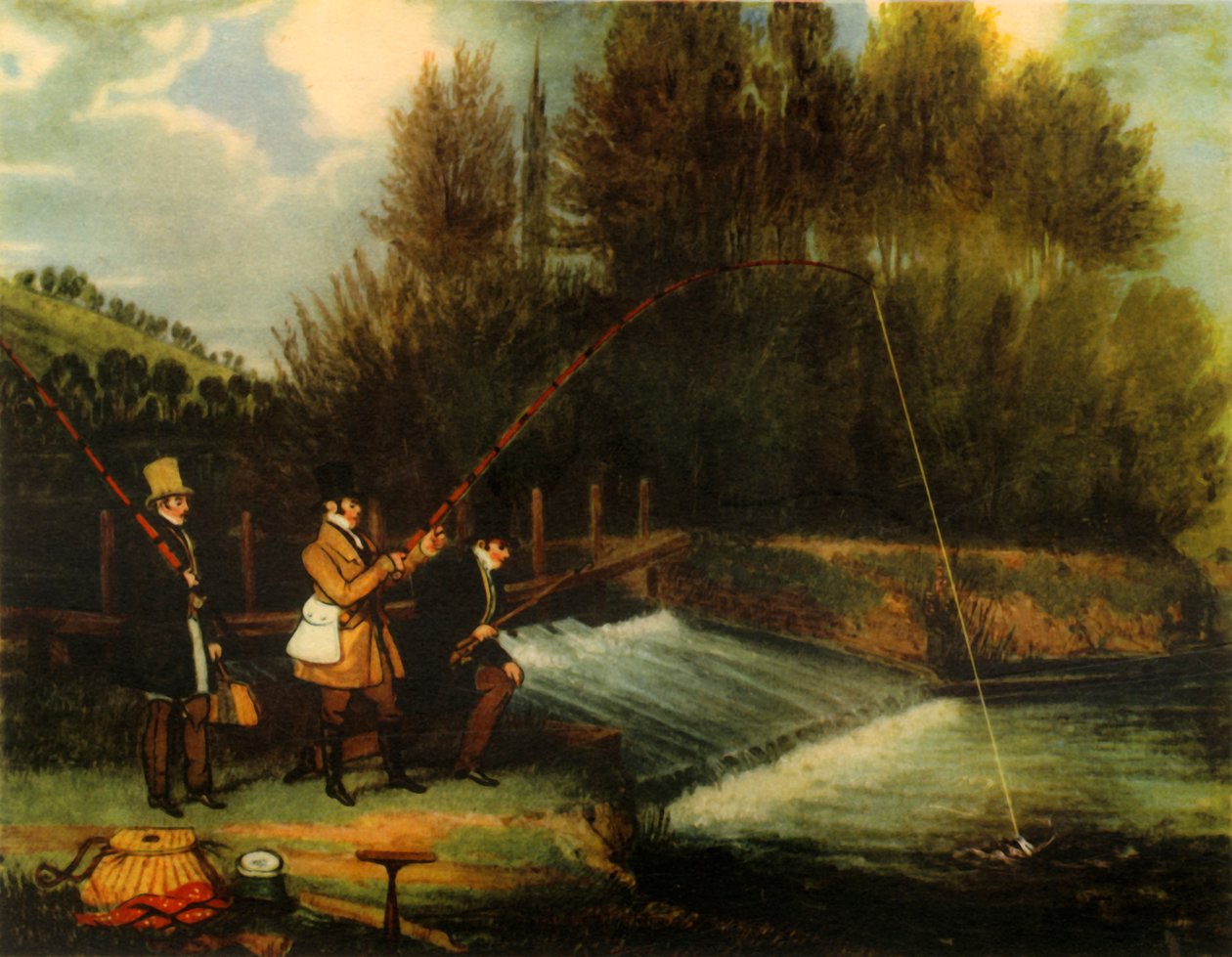 Pesca al luccio nel fiume Lea, 1831, 1941 da James Pollard