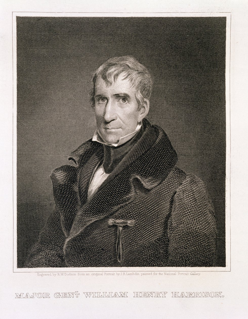 Maggior Generale William Henry Harrison, inciso da Richard W. Dodson (1812-67) da James Reid Lambdin