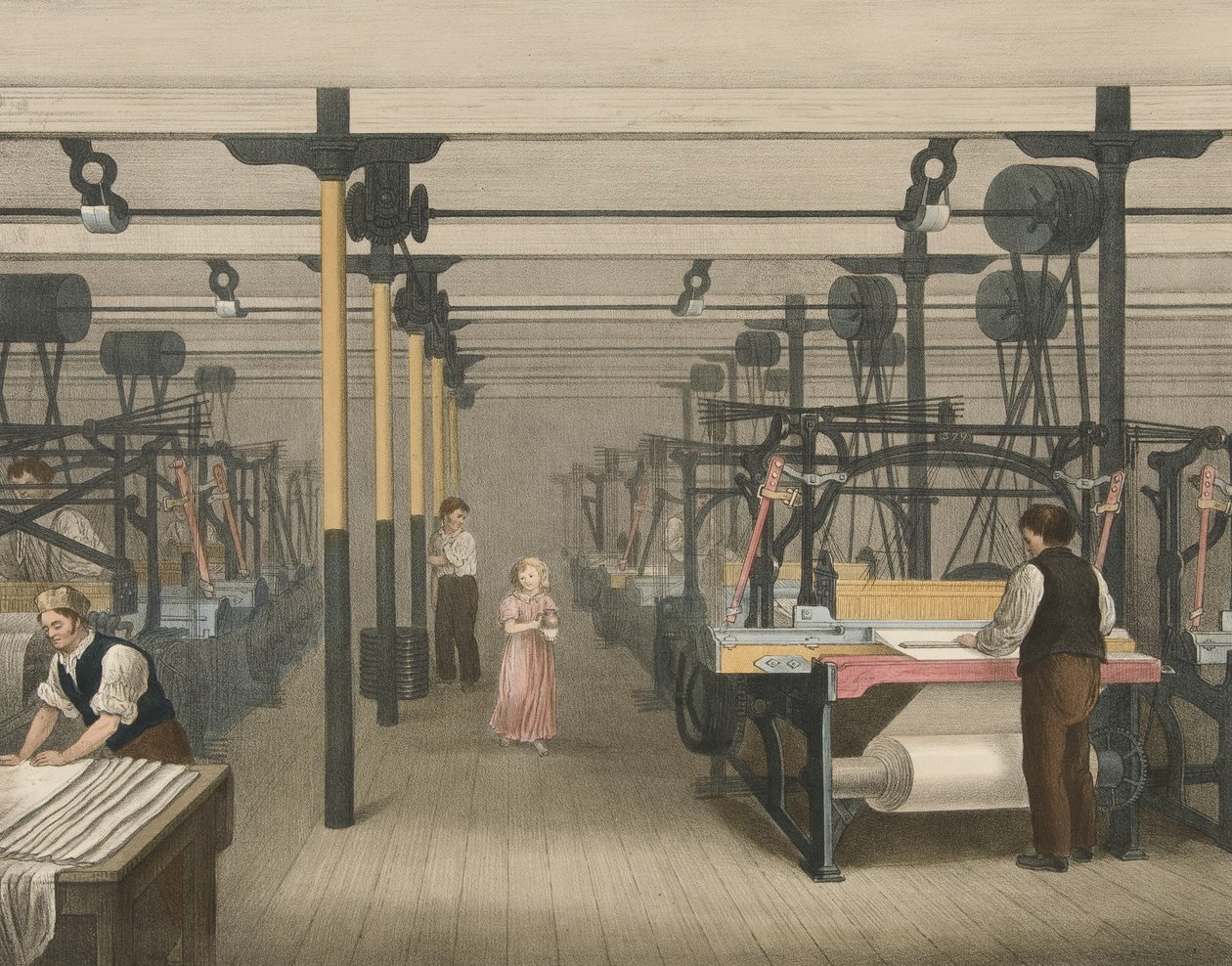 Tessitura, Progresso del Cotone No. 10, pub. 1840 da James Richard Barfoot
