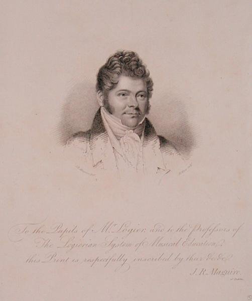 Ritratto di Johann Bernhard Logier (1777-1846) inciso da H. Meyer (incisione) da James Robert (after) Maguire