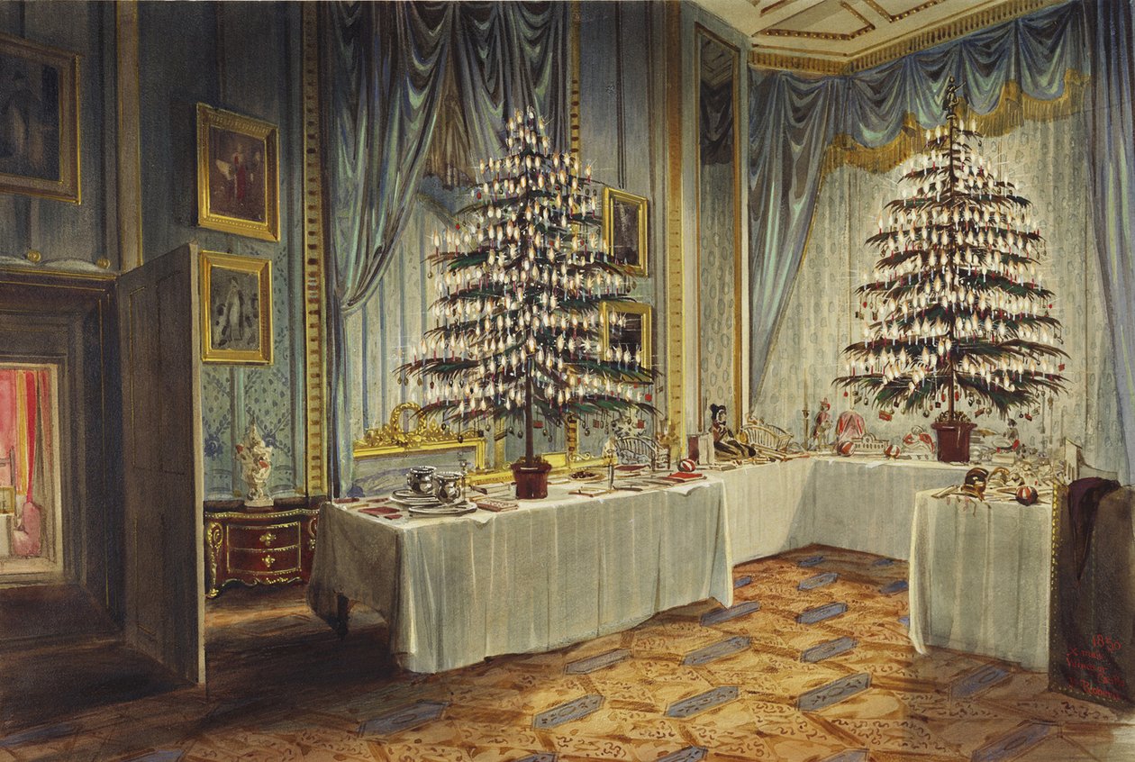 Alberi di Natale della Duchessa di Kent e dei bambini reali al Castello di Windsor, 1850 da James Roberts