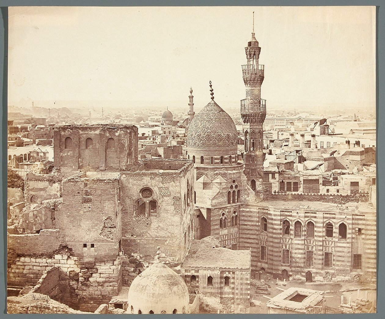 Egitto. Il Cairo. Vista di una delle moschee da James Robertson
