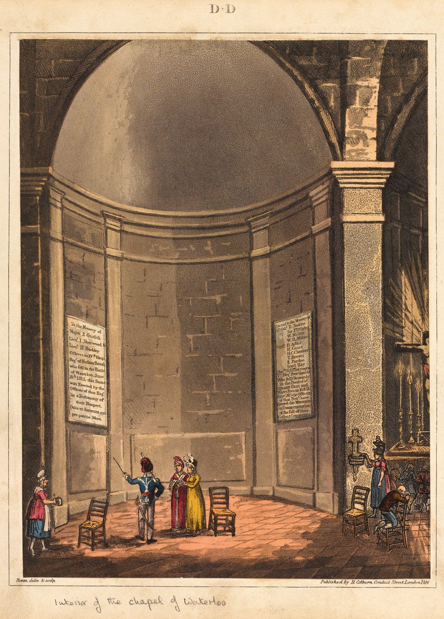 Interno della cappella di Waterloo da James Rouse