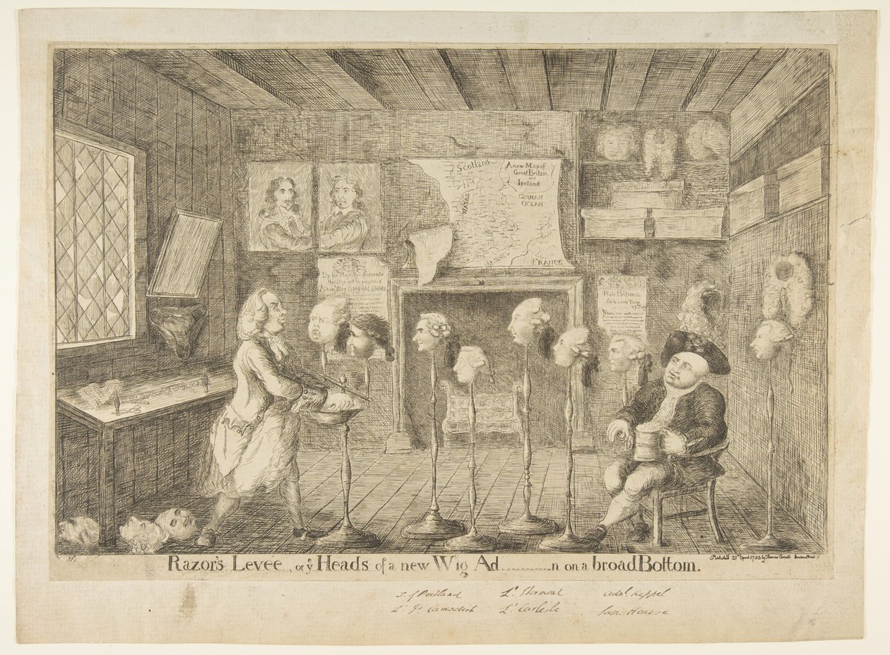 Rasoi Levée, o le teste di una nuova amministrazione su una base ampia, 21 aprile 1783 da James Sayers