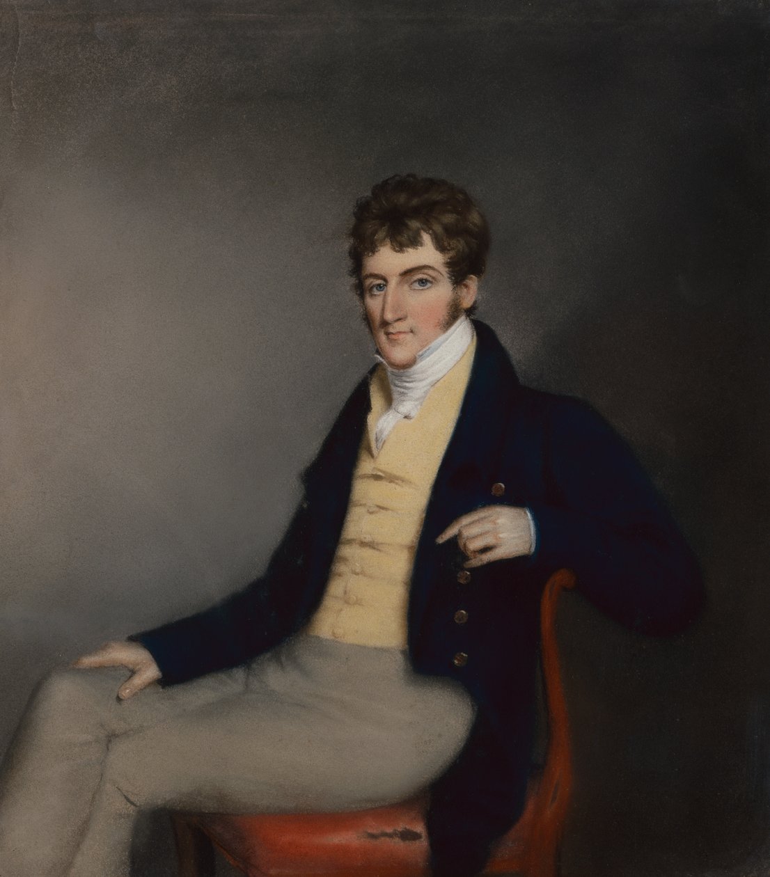 Ritratto di un gentiluomo in gilet giallo, c.1795 da James Sharples