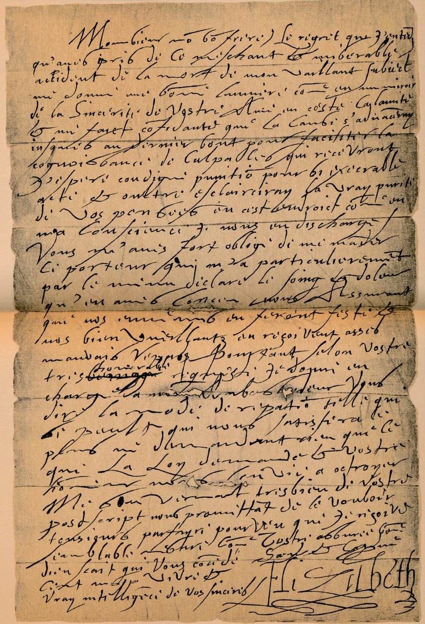 Lettera della regina Elisabetta I 1533-1603 al re Giacomo VI 1566-1625, 1898 da James Stillie