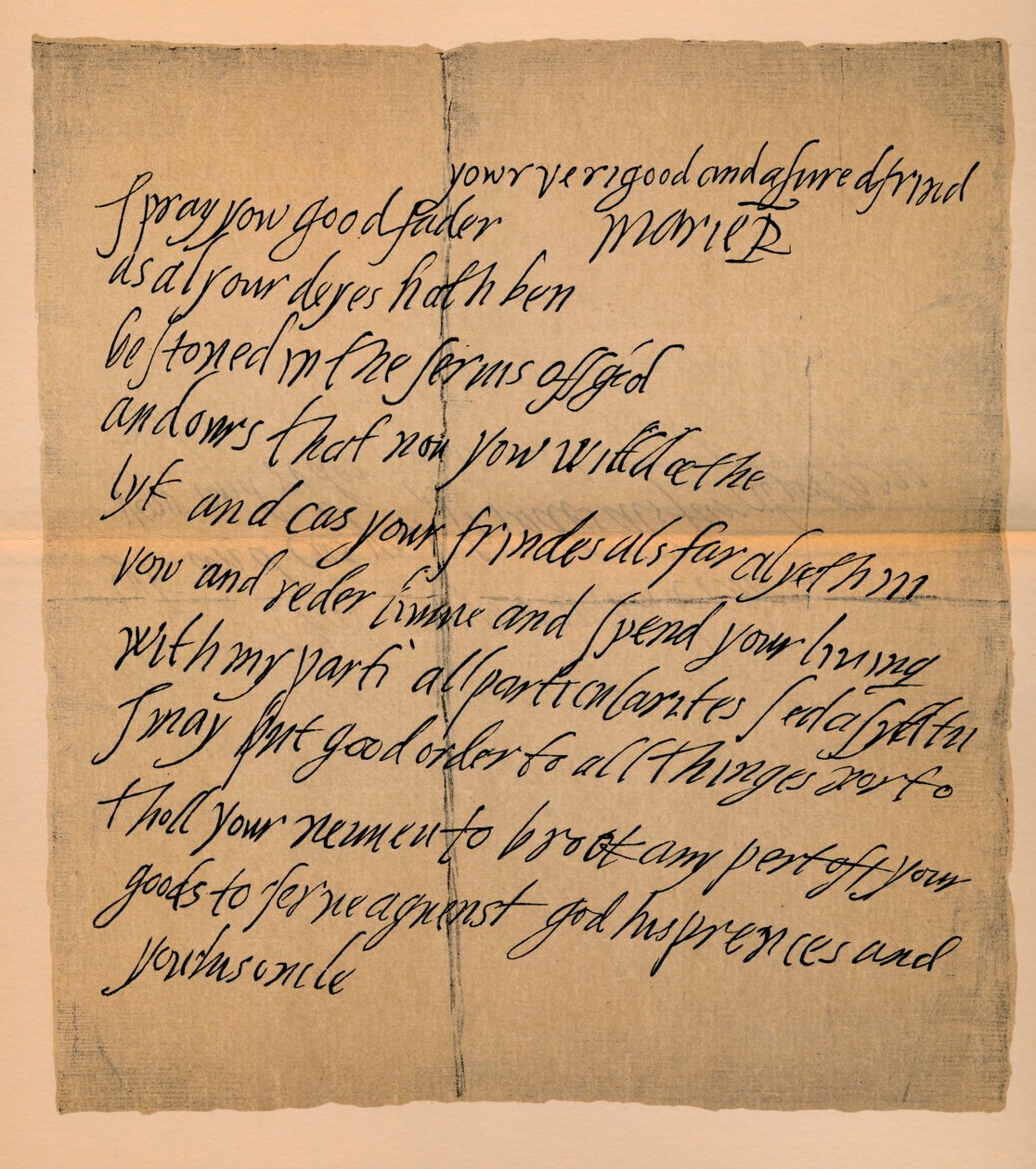 Lettera della regina Maria 1542-1587 all
