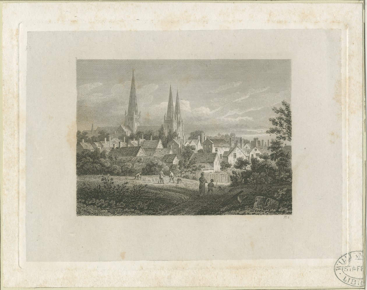 Cattedrale di Lichfield - Vista nord nord-ovest (distanza) da James Storer