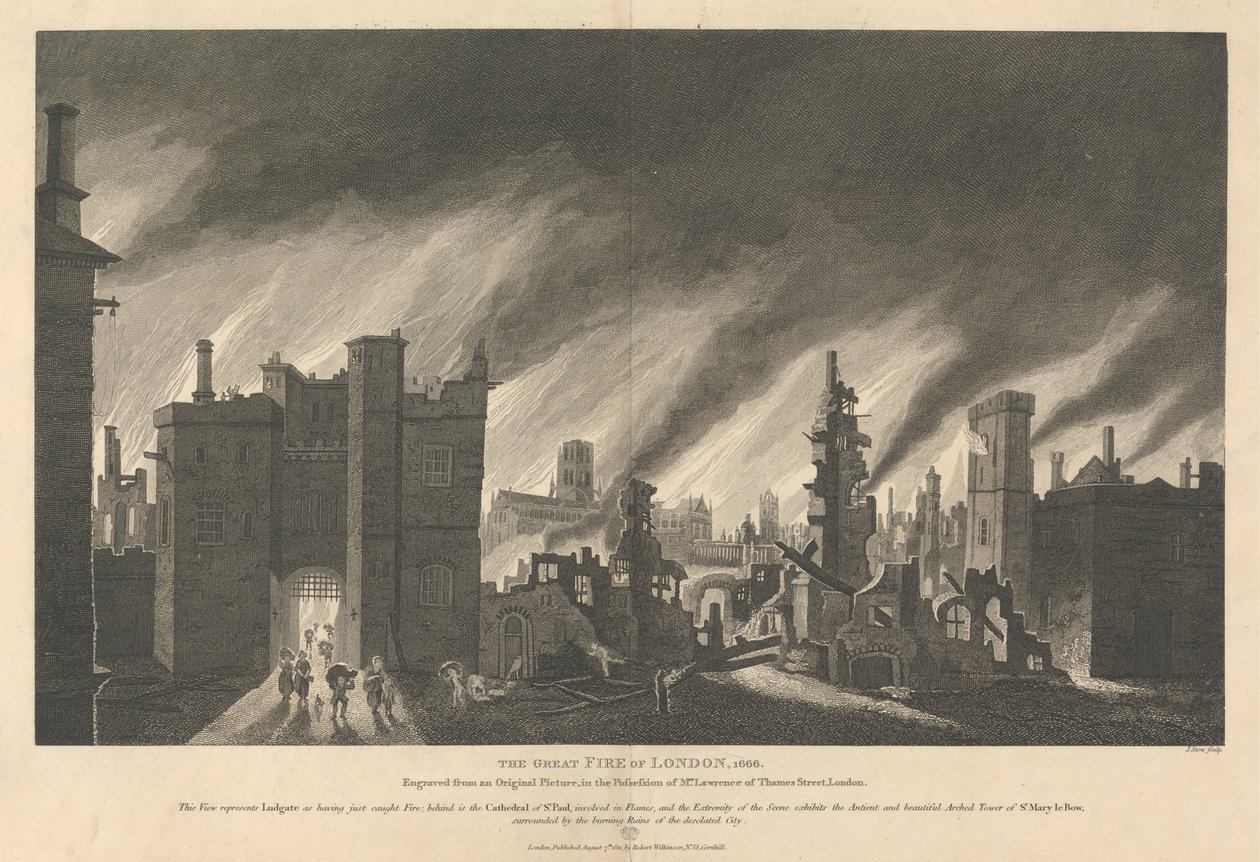 Il grande incendio di Londra, 1666 da James Stow