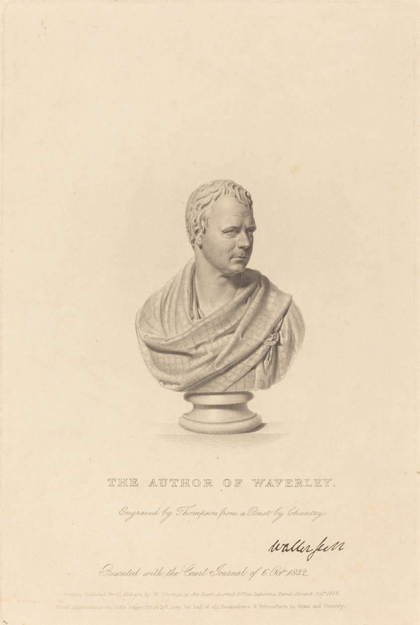 Busto di Sir Walter Scott da James Thomson after Sir Francis Legatt Chantrey