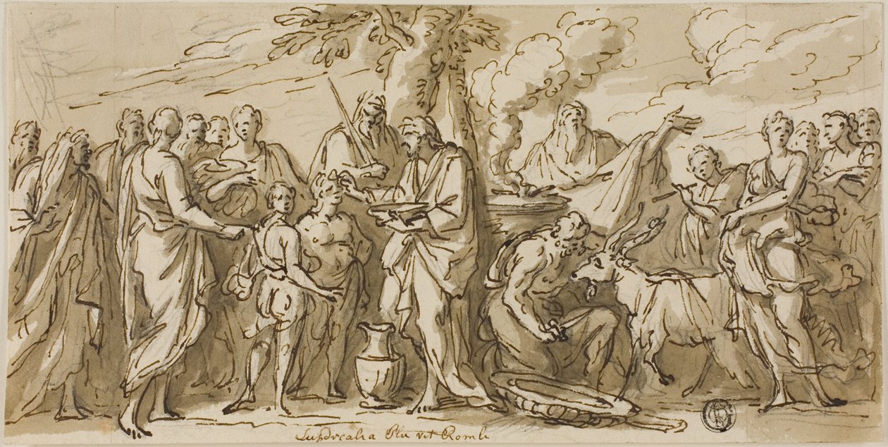 Lupercalia (recto), e schizzi di figure (verso) da James Thornhill