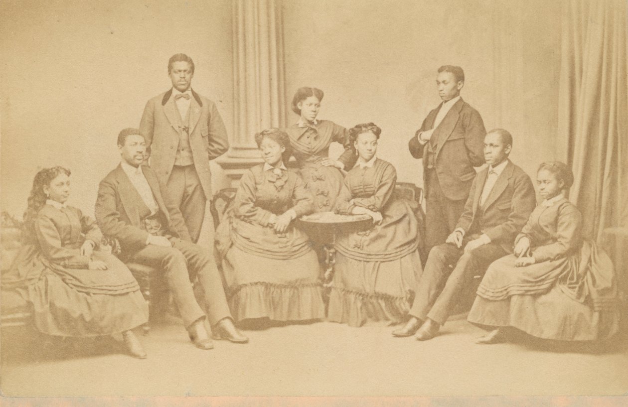 Carte-de-visite dei Jubilee Singers, 1872, stampato successivamente da James Wallace Black