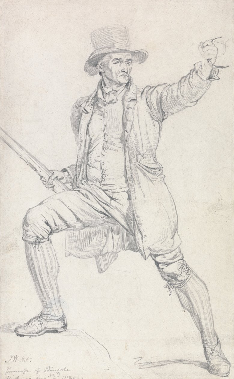 Studio per il personaggio centrale del dipinto di Ward "Il ladro di cervi". da James Ward