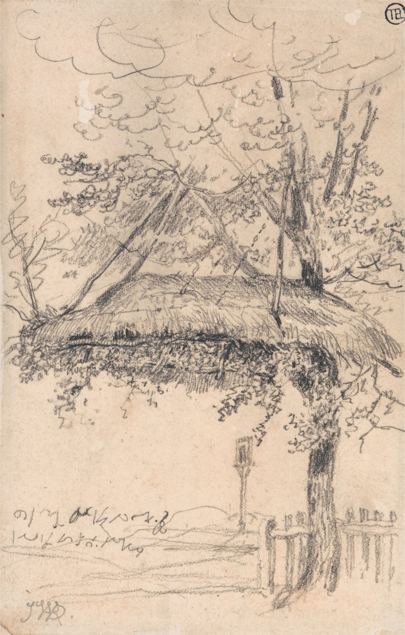 Un riparo di paglia sospeso da un albero da James Ward
