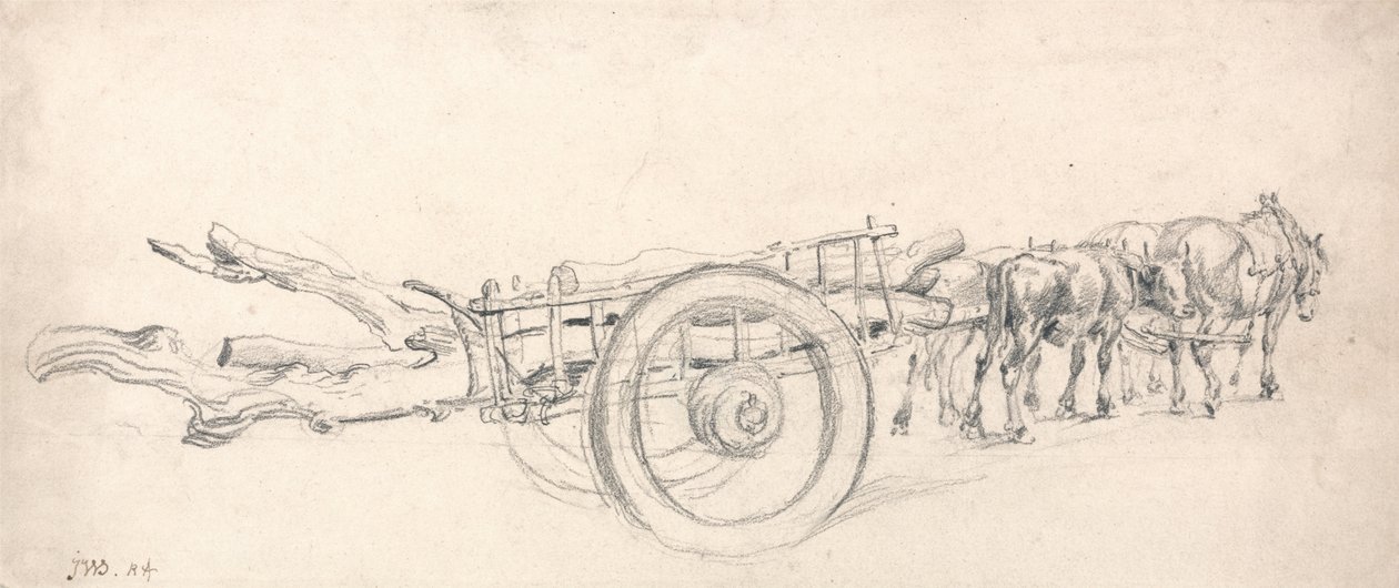 Un carro di legname carico di tronchi d
