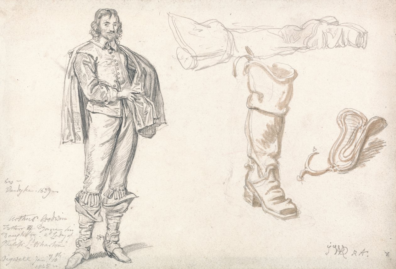 Studi di una figura in piedi e uno stivale, 1825 da James Ward
