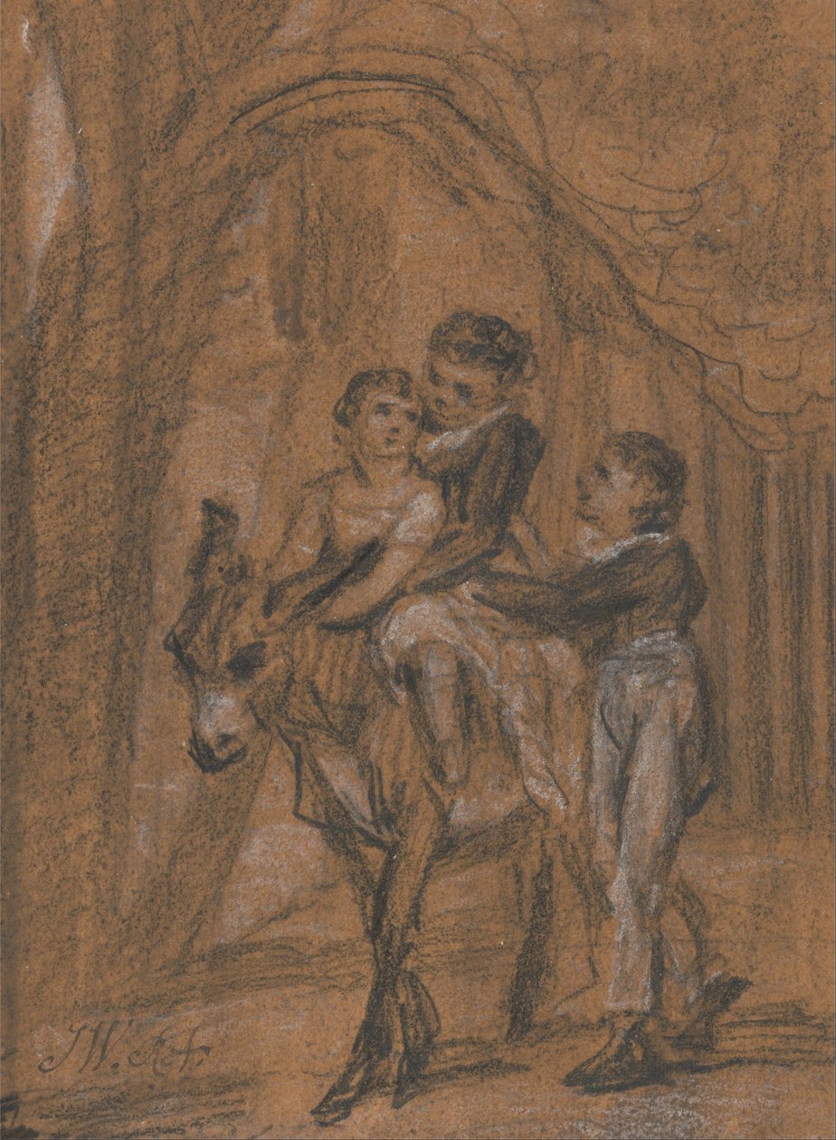 Studio per il dipinto a olio "I figli di Theophilus Levitt, Esquire". (Si tratta dei figli di Theophilus Levett dello Staffordshire, un frequente mecenate di Ward). da James Ward