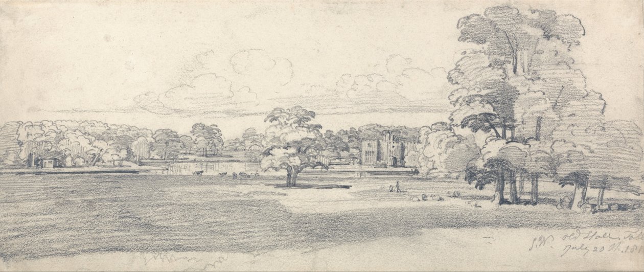 La Old Hall, Tabley, circondata dal parco, 20 luglio 1814 (1819) da James Ward