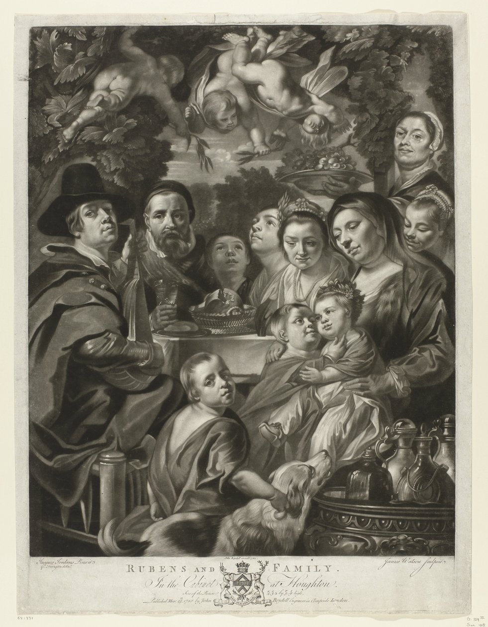 Ritratto di Jacques Jordaens con i suoi genitori, fratelli e sorelle da James Watson (prentmaker)