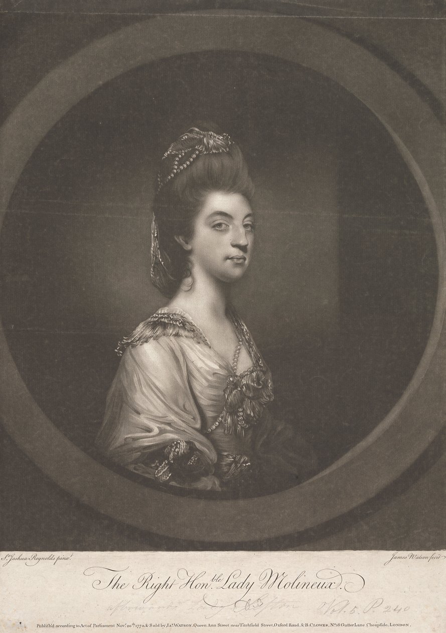 Isabella Molyneux (nata Stanhope), Contessa di Sefton da James Watson