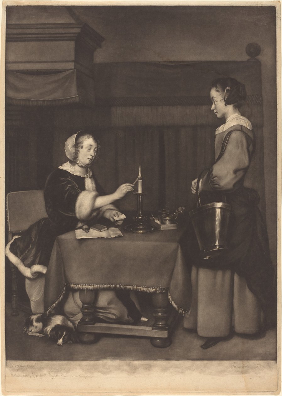 La corrispondente femminile da James Watson after Gabriel Metsu