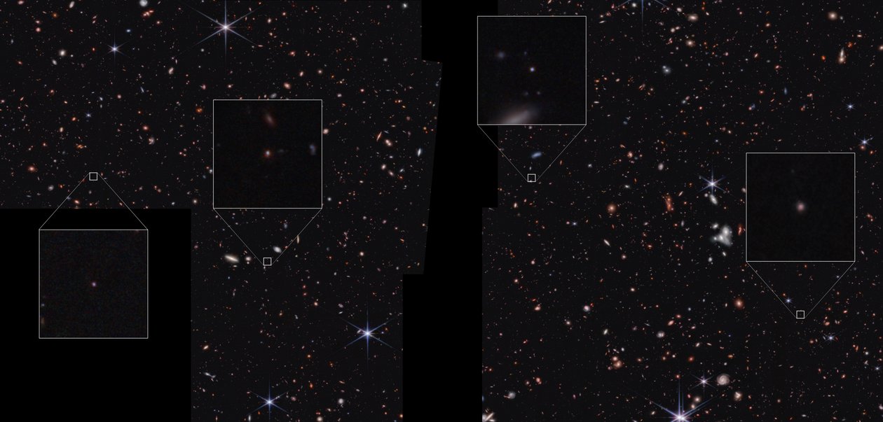 Galassie nel campo CEERS (immagine NIRCam) da James Webb Space Telescope (NASA)