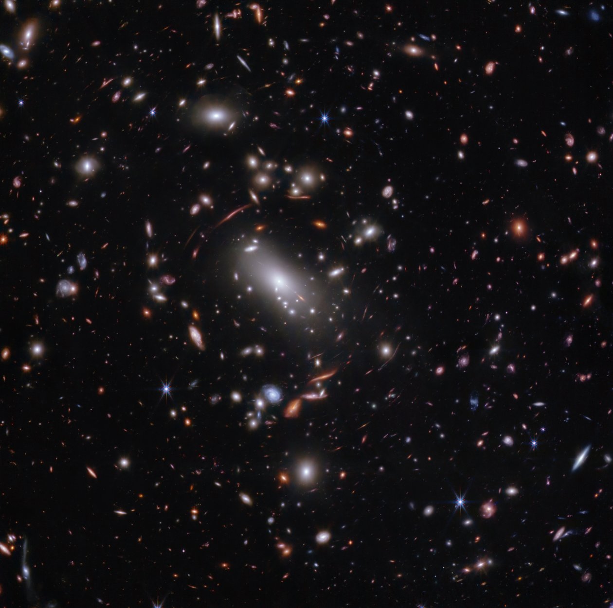 Ammasso galattico MACS J1423 (immagine NIRCam) da James Webb Space Telescope (NASA)