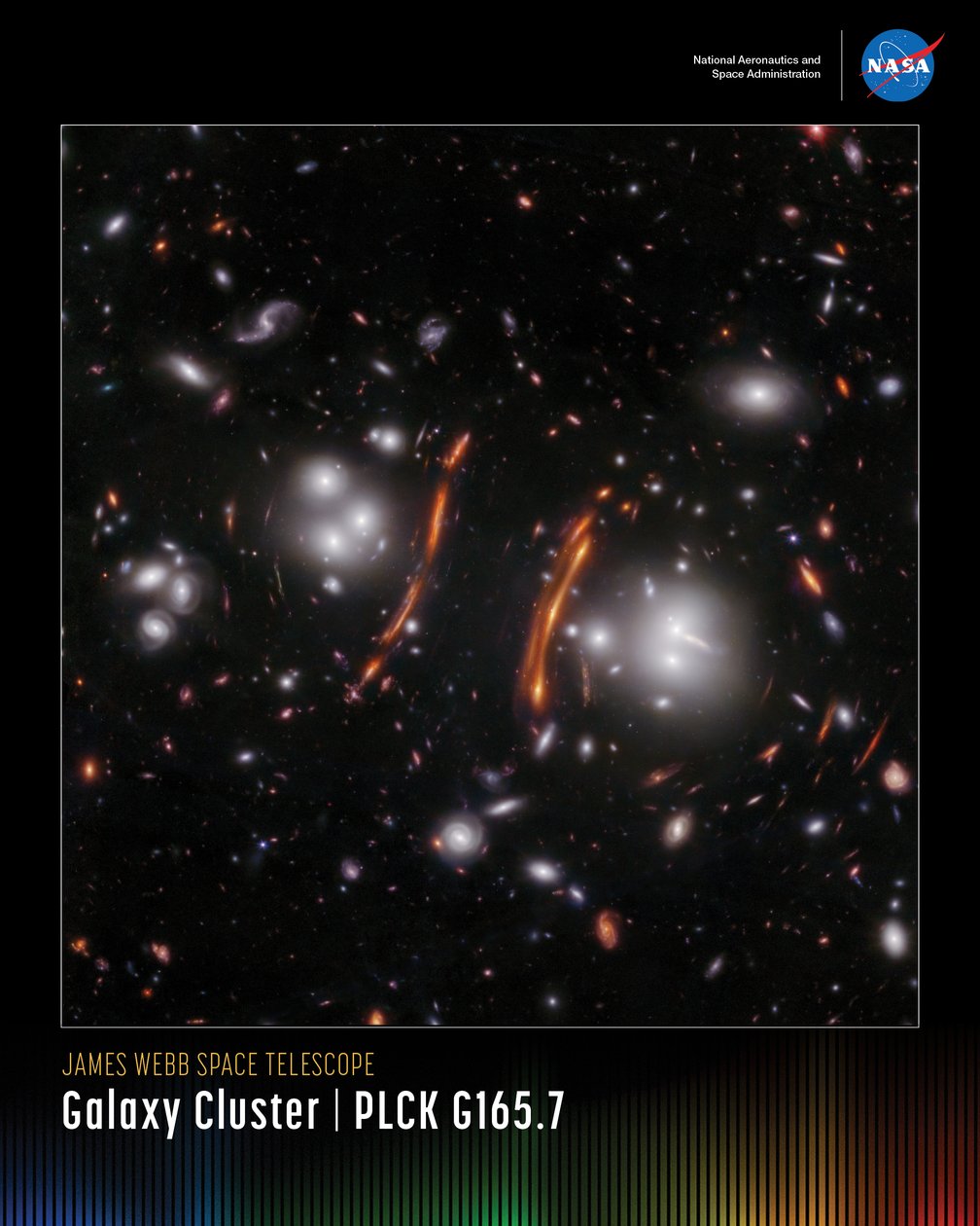 Galaxy Cluster PLCK G165.7 Mini Poster da James Webb Space Telescope (NASA)