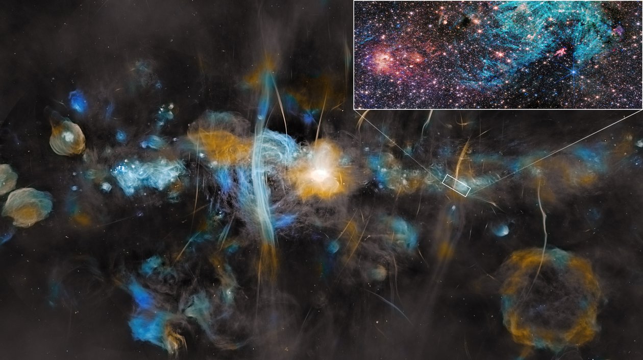 Centro della Via Lattea (MeerKAT e Webb) da James Webb Space Telescope (NASA)