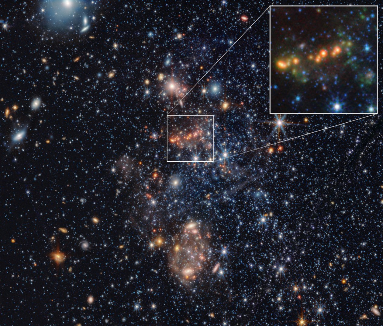 Sextans: estrazione degli IPA (immagini NIRCam e MIRI) da James Webb Space Telescope (NASA)