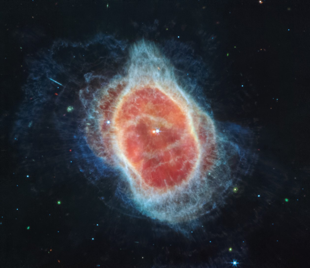Nebulosa Anello del Sud (Immagine MIRI) da James Webb Space Telescope (NASA)