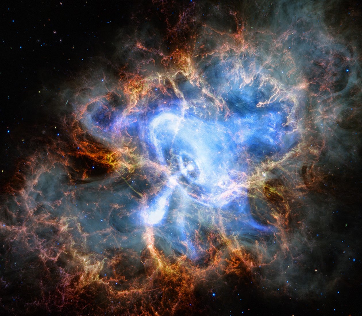 La Nebulosa del Granchio (composito Webb/Chandra) da James Webb Space Telescope (NASA)