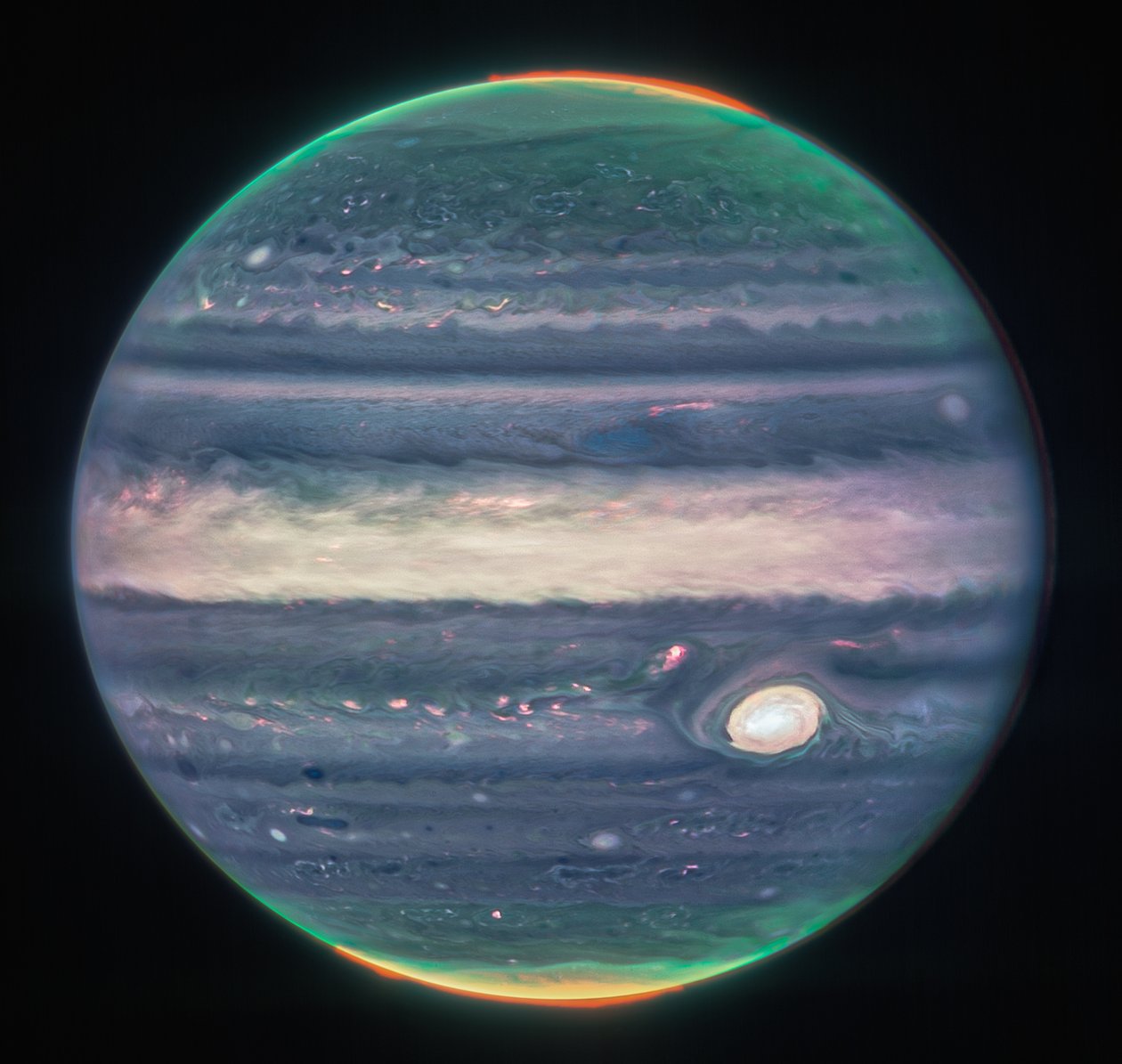 Immagini di Giove di Webb mostrano Aurore, Foschie da James Webb Space Telescope (NASA)