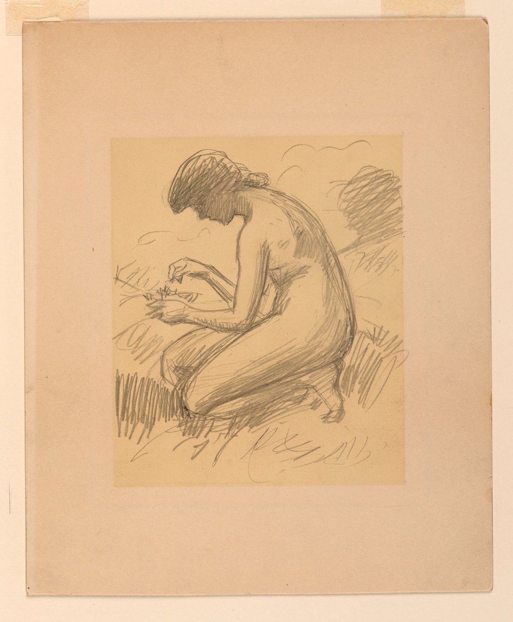 Nudo femminile accovacciato da James Wells Champney