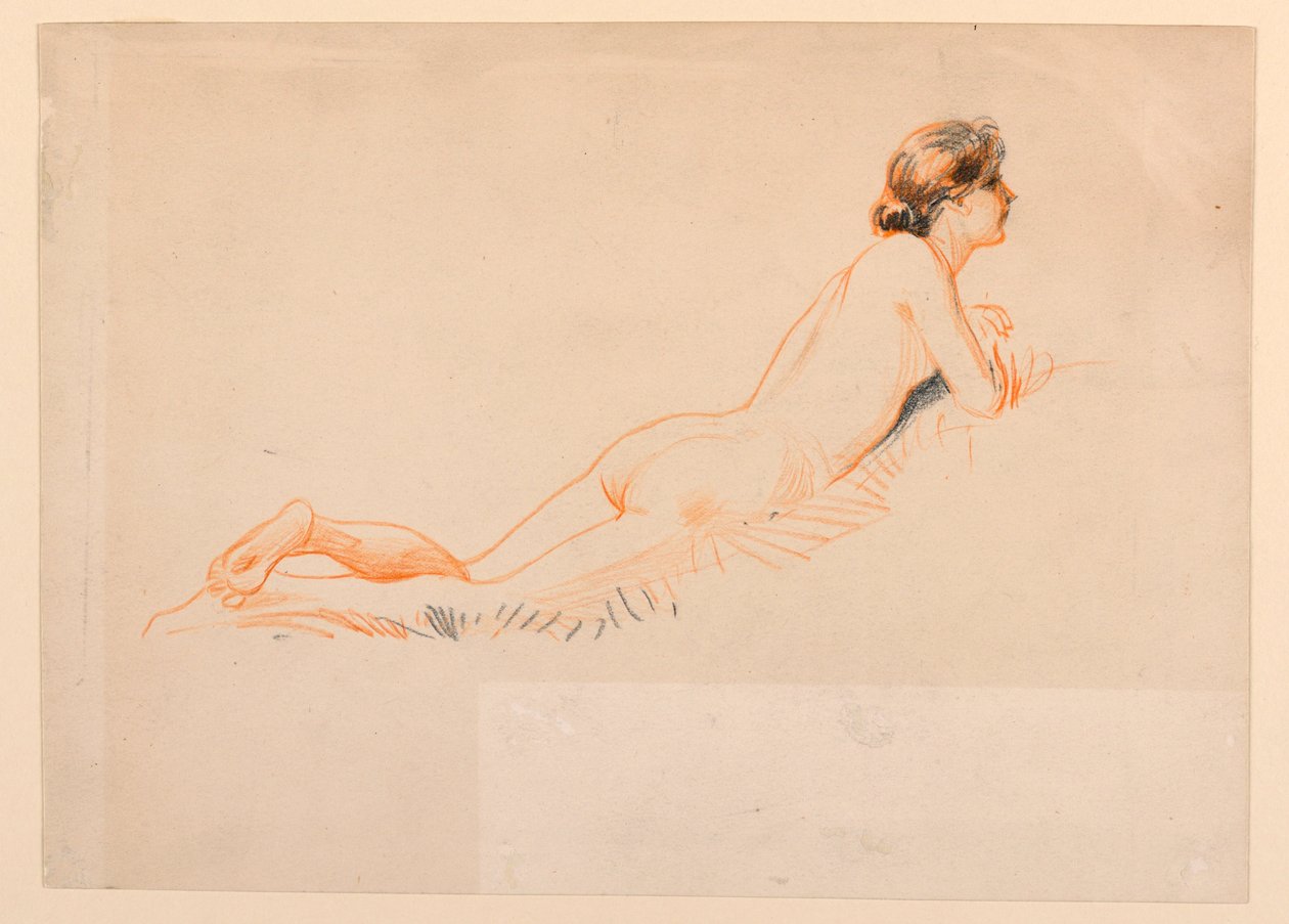 Nudo femminile, riposando sull