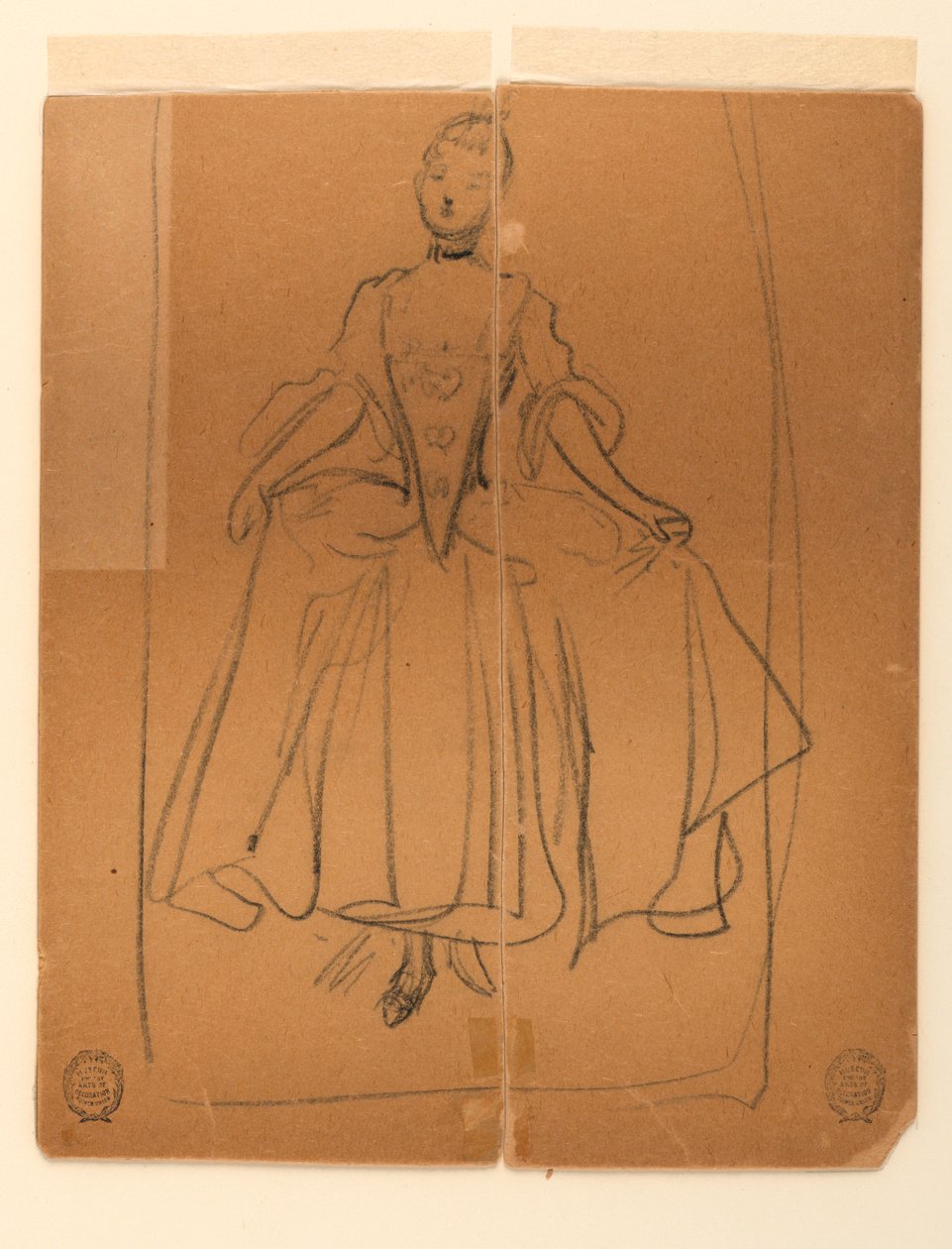 Schizzo di donna in costume d