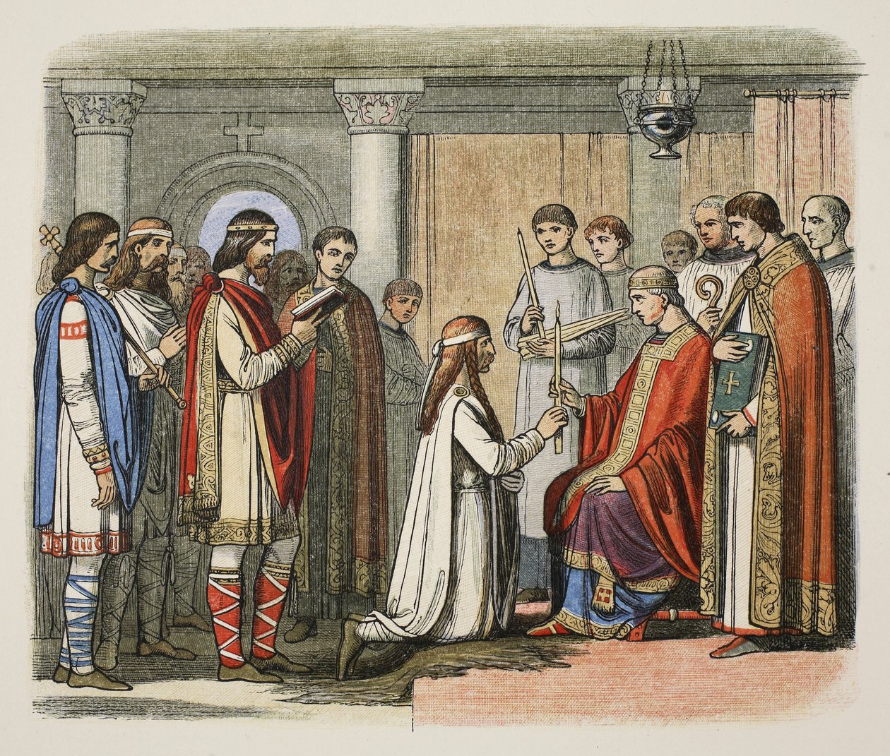 Battesimo del re Guthorm, 878 d.C., da A Chronicle of England BC 55 to AD 1485, pub. Londra da James William Edmund Doyle