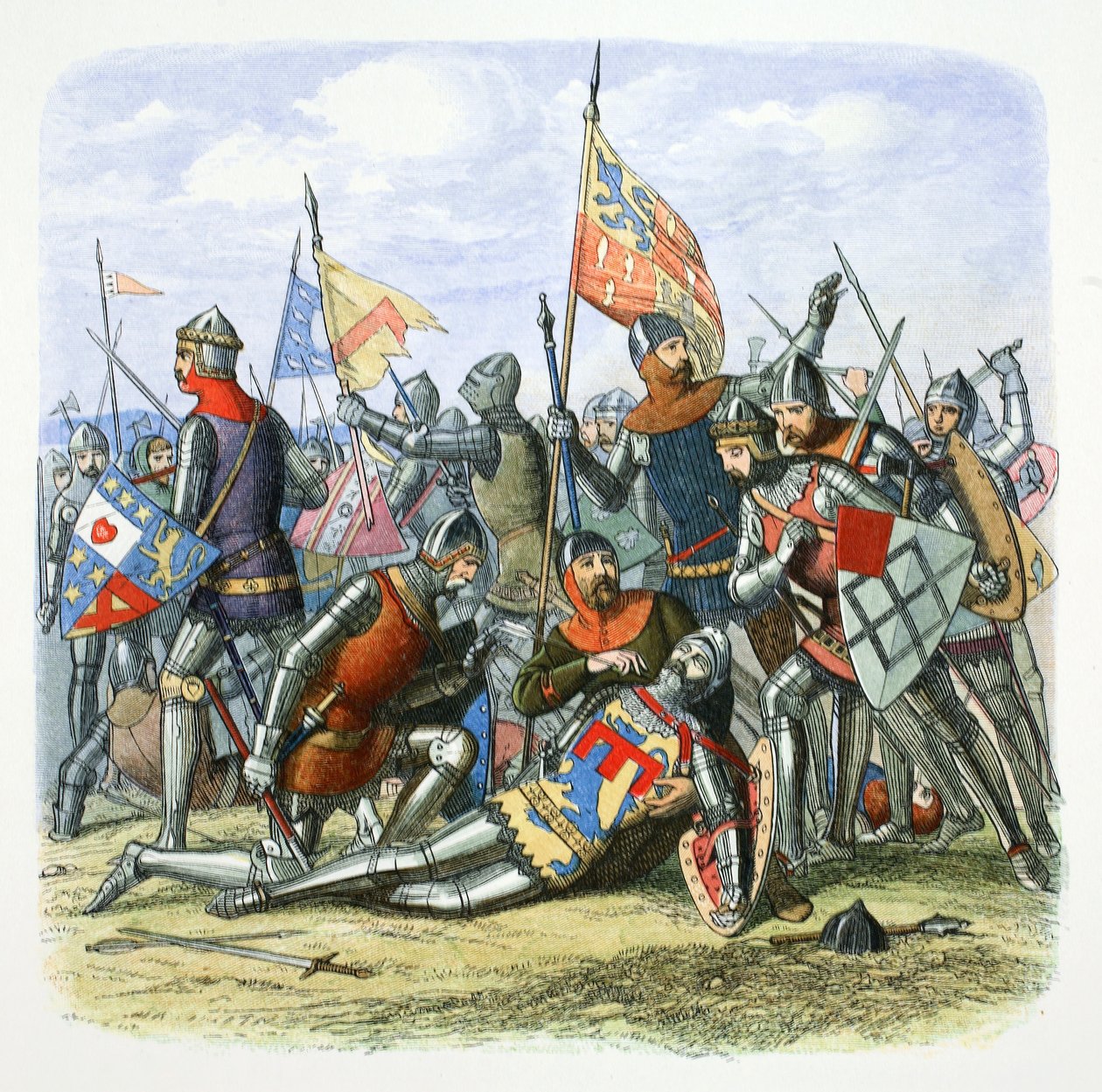 Morte di Harry Hotspur Sir Henry Percy, Shrewsbury, Shropshire, 1403, 1864 da James William Edmund Doyle