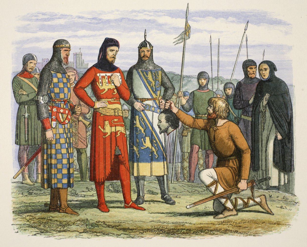 La testa di Gaveston mostrata al Conte di Lancaster, da A Chronicle of England BC 55 to AD 1485, pub. Londra da James William Edmund Doyle