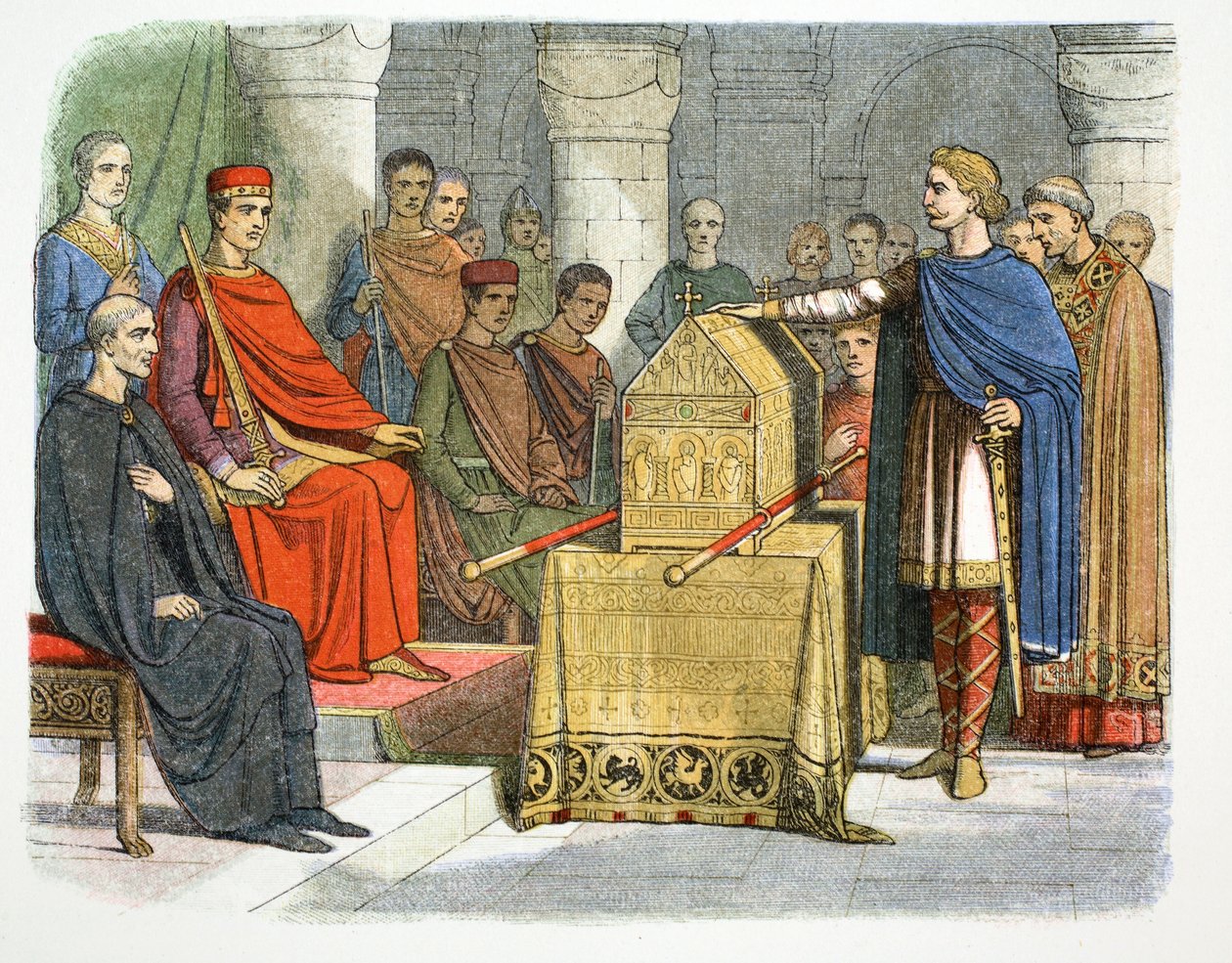 Harold II giura fedeltà al Duca Guglielmo di Normandia, 1064, 1864 da James William Edmund Doyle