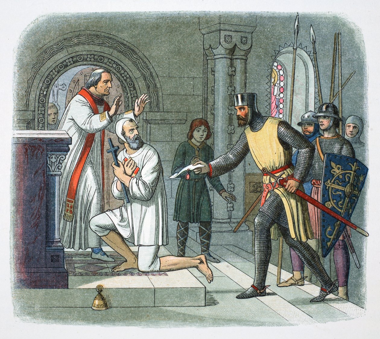 Hubert de Burgh preso dal santuario di Boisars, Francia, 1232 1864 da James William Edmund Doyle